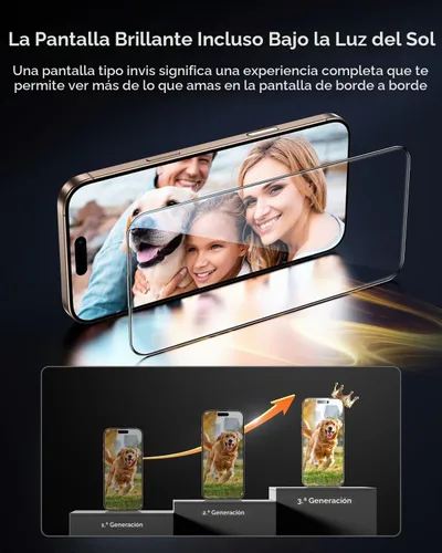 Vista 7 de Paquete de 4 protectores de pantalla de privacidad para iPhone 13 Pro Max [100% antiespía] Negro