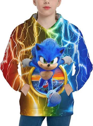 Vista 4 de OGPRV Sudadera con capucha de moda para niños y niñas, impresión 3D para adolescentes, sudadera con capucha de anime