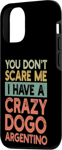 Vista 2 de iPhone 15 You Don't Scare Me Dogo Argentino Owner Pet Dog Dad Retro Case