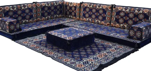 Vista 45 de arabicsofa Juego de Sofá Majlis Árabe de Esquina en Forma de L – Cojín Modular de Piso con Almohadas de Respaldo