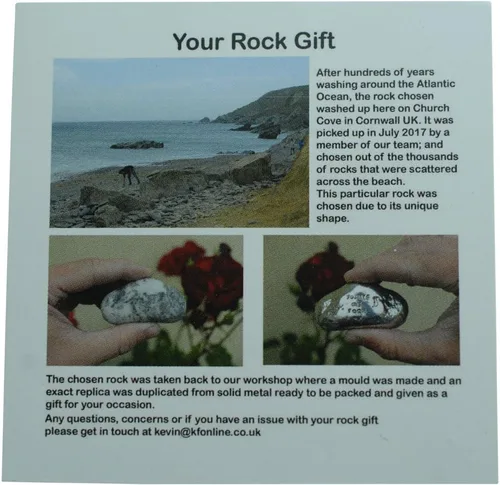 Vista 4 de Pirantin Idea de regalo de 10º aniversario 100% de estaño con texto en inglés "You are My Rock" – Regalo de metal sólido para 10 años