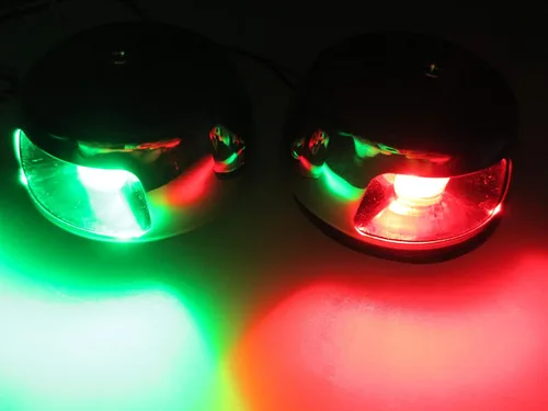 Vista 6 de Pactrade Marine Luces LED de estribor verde horizontal del puerto rojo de la navegación SS304