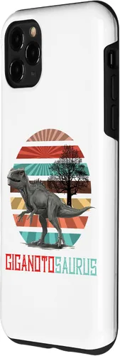 Vista 2 de Funda para iPhone 11 Pro Max Giganotosaurus Retro T rex dinosaurio prehistórico para el Día del Padre
