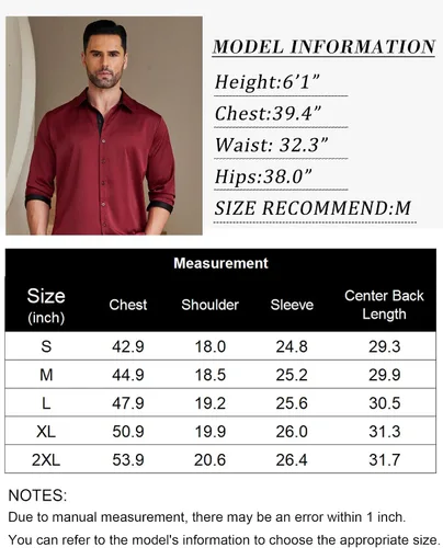 Vista 6 de COOFANDY Camisa de vestir de satén de lujo para hombre, de seda brillante, manga larga, con botones, camisa de boda, fiesta, baile de graduación