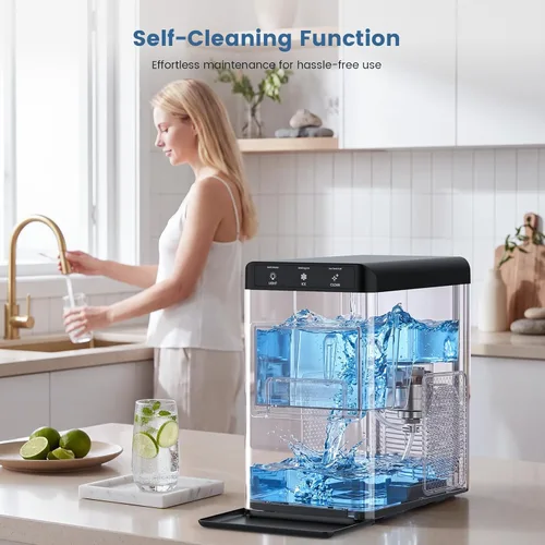 Vista 4 de COWSAR 35Lbs/24H Nugget Ice Maker Countertop, Ready in 6 Mins Pebble Ice Maker Machine, Self-Cleaning Countertop Ice Makers with Ice Scoop&Basket