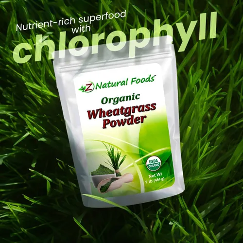 Vista 4 de Z Natural Foods Polvo de pasto de trigo orgánico, polvo de superalimento verde para batidos, jugos, batidos y recetas, polvo rico en nutrientes