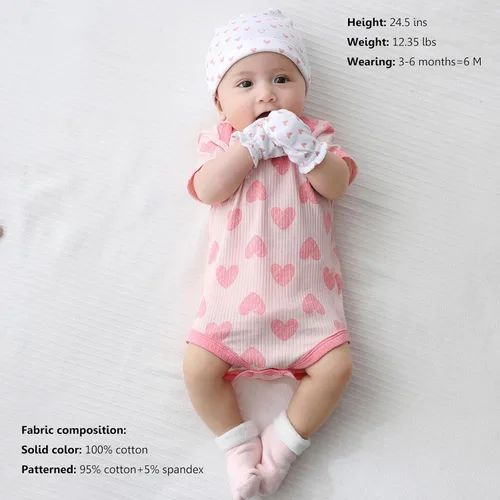 Vista 65 de Body de manga corta para bebé recién nacido, ropa de algodón de una pieza, 5 unidades, 0-12 meses