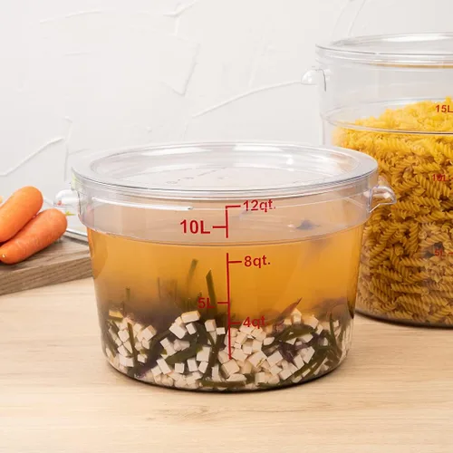 Vista 6 de Restaurantware Met Lux - Contenedor de almacenamiento de alimentos de 12 cuartos de galón, 1 recipiente redondo de almacenamiento comercial, tapa se