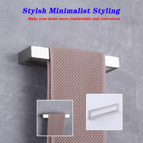 Vista 5 de GERZWY Juego de accesorios de baño de 2 piezas de acero inoxidable contemporáneo montado en la pared - Soporte para papel higiénico con anillos