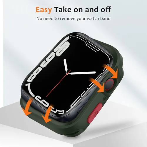 Vista 4 de Estuche Resistente Compatible con Apple Watch Case 41mm 40mm Series 9/8/7/6/5/4/SE3/2/1, Funda Protectora Amortiguadora de TPU Flexible y Suave