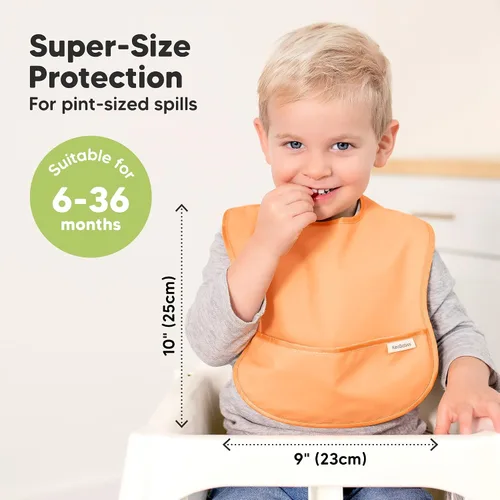 Vista 3 de KeaBabies - Paquete de 3 baberos impermeables para comer, ligeros, básicos