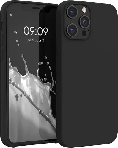 Vista 16 de kwmobile Funda compatible con Apple iPhone 12 Pro Max, funda de silicona TPU con acabado suave, color azul báltico