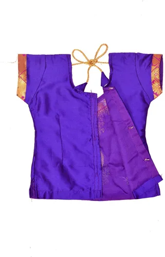 Vista 4 de Chandrakala Niños Pattu pavadai étnico tradicional Lehenga choli Chaniya Choli vestido falda Tops para niñas (KL107)