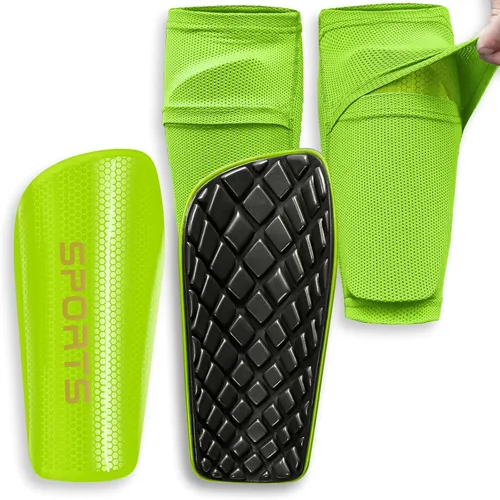 Vista 9 de LPONJAR - Espinilleras de fútbol para niños, jóvenes y adultos - Almohadillas y mangas con bolsillo insertado optimizado para niños, niñas, hombres
