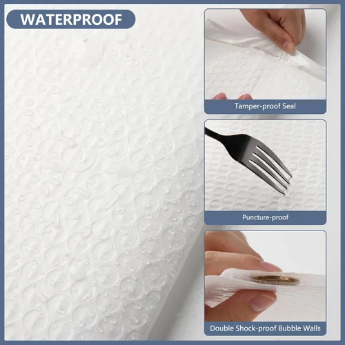 Vista 3 de zmybcpack Sobres de burbujas de polietileno blanco de 8.5 x 12 pulgadas, paquete de 50 Sobres acolchados para envío, autosellados, para envío