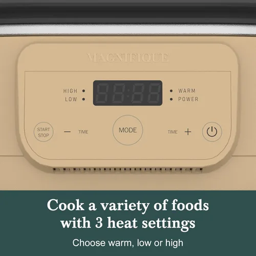 Vista 3 de Olla de Cocción Lenta Programable de 6 Cuartos con Recipiente Antiadherente Saludable Extraíble - Pequeño Electrodoméstico de Cocina para Cenas