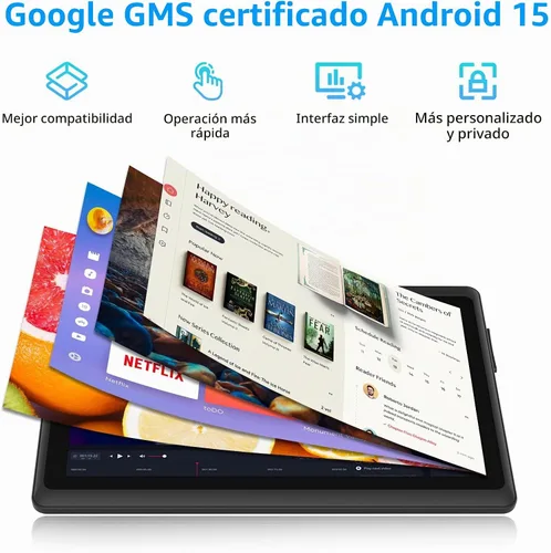 Vista 4 de Tablet de 7 pulgadas con funda, tabletas Android 15 de cinco núcleos, 8GB RAM 32GB ROM expansión de 512GB, pantalla IPS HD de 1024 x 600, 3500mAh