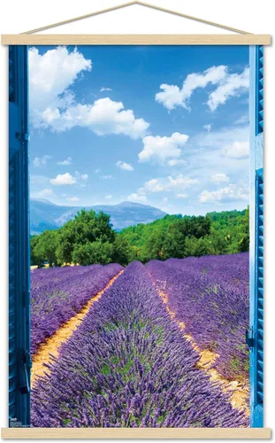Vista 17 de Trends International Póster de pared de campo de lavanda, 14.725 x 22.375 pulgadas, versión enmarcada de madera de granero Versión enmarcada Barnwood