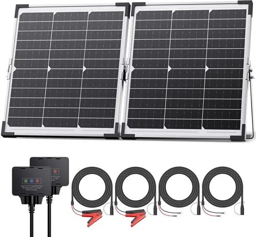 Vista 14 de Mantenedor de batería solar de 7.5 W y cargador de goteo, panel impermeable de 12 V con controlador inteligente IP68, protección contra sobrecarga