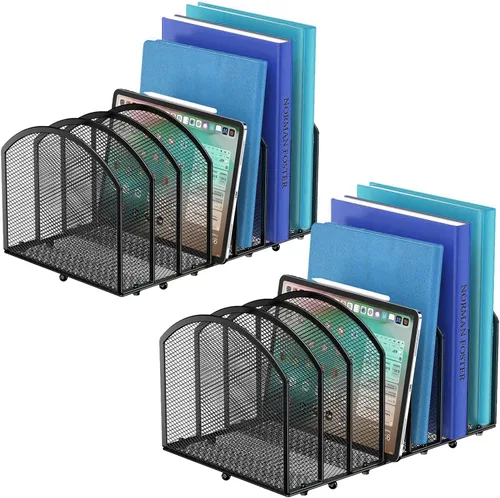 Vista 8 de Gawerk Organizador de archivos de escritorio de 7 secciones, organizador de escritorio de malla, clasificador de archivos, soporte de cartas