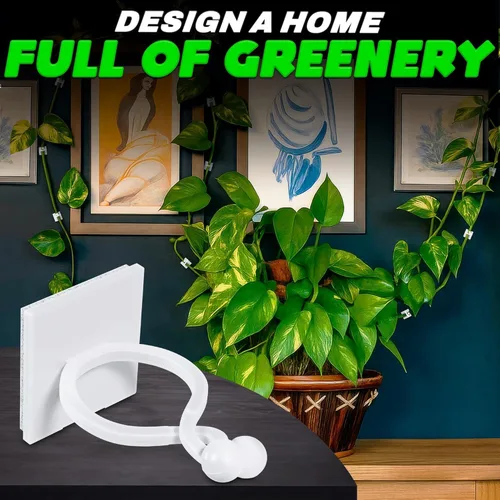 Vista 9 de 100 clips transparentes para plantas trepadoras de interior, clips de pared blancos y flexibles para plantas trepadoras para organizar enredaderas