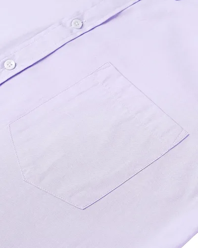 Vista 4 de Alimens & Gentle Camisa Oxford de manga corta para hombre, ajuste regular, cuello abotonado, con bolsillo
