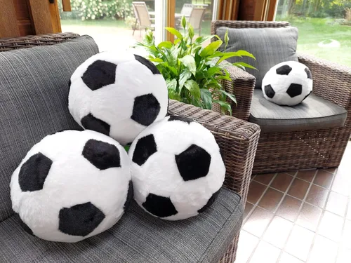 Vista 2 de Balones de fútbol de felpa de gran tamaño, almohada de pelota de fútbol súper suave, pelota de fútbol rellena, regalos de fútbol, almohadas