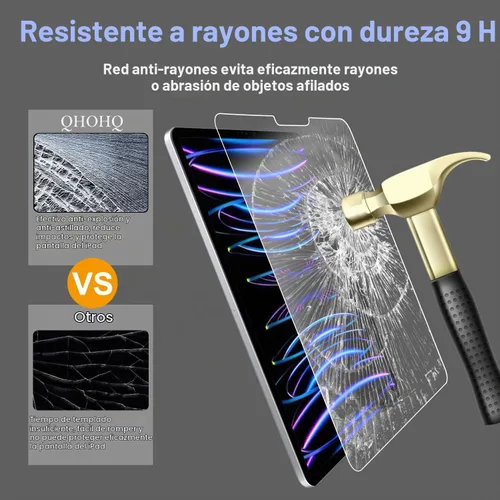 Vista 6 de QHOHQ Paquete de 2+2 protectores de pantalla de vidrio templado para iPad Pro 11 2022/2021/2020 (4ª/3ª/2ª generación) con protector de lente