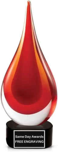 Vista 12 de Premio de Vidrio Artístico Soplado a Mano – Premio Elegante con Grabado Personalizado para Corporativo, Deportes, Jubilación, Reconocimiento
