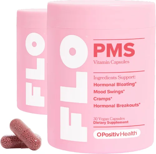 Vista 4 de O Positiv FLO Vitaminas PMS para Mujer, 30 Porciones (Paquete de 1) - Alivio Proactivo del Síndrome Premenstrual - Aborda los brotes hormonales