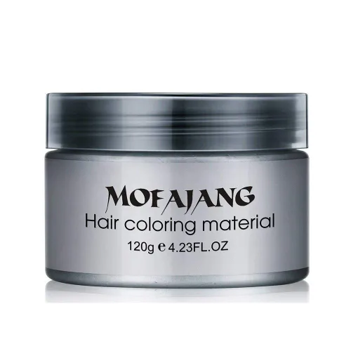 Vista 3 de NYKKOLA Cera unisex para el cabello, tinte de color crema para peinar, pomada de peinado natural, lavable temporal, fiesta cosplay (gris mate ceniza)