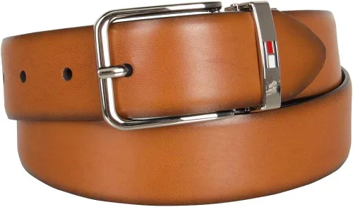 Vista 2 de Tommy Hilfiger Cinturón de vestir reversible para niños, Negro