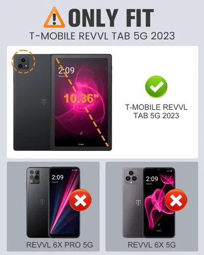 Vista 2 de MoKo Funda para tablet T-Mobile Revvl Tab 5G de 10.36 pulgadas, función de activación/apagado automático y protector completo de cuero delgado