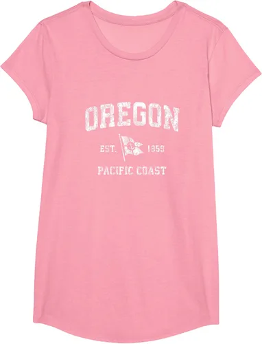 Vista 84 de Oregon Vintage barco ancla bandera diseño de West Coast Retro Tee, hombre S, Arándano
