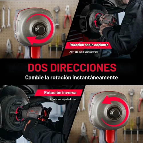 Vista 4 de Ingersoll Rand 2235TiMAX-2 - Llave de impacto neumática de yunque extendido de 1/2 pulgada, par de torsión máximo de 900 libras-pie, gris