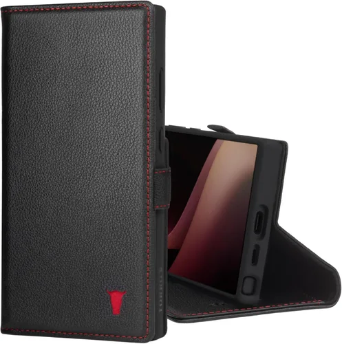 Vista 9 de Funda TORRO Compatible con Samsung Galaxy S24 Ultra 5G – Estuche tipo cartera de cuero premium con soporte y ranuras para tarjetas (negro)