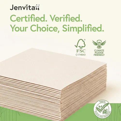 Vista 5 de Servilletas de cóctel desechables 100% bambú (paquete de 50) 2 capas con certificación FSC Servilletas biodegradables para fiestas, hogar o uso