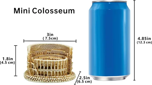 Vista 3 de TRANSGOOD Coliseo Romano Recuerdos Italianos Modelo Coliseo, Escultura de Coliseo de Tamaño Mini Resina, Arquitectura Romana Antigua, Decoración