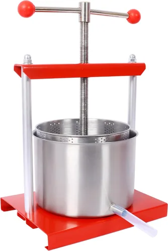 Vista 2 de Prensa manual para vino, máquina de prensa de barriles de acero inoxidable de 1.6 galones para jugo, verduras, vino, aceite de oliva, leche