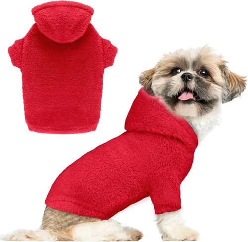Vista 7 de Suéteres Peludos para Perros Pequeños Sudadera con Capucha para Perros Ropa para Mascotas Abrigos Cálidos Suaves Acogedores Sudadera con Capucha