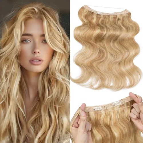 Vista 13 de Extensiones de cabello humano real, extensiones de cabello humano 100 % humano, extensiones de clip, ondulado, negro azabache 01, 2.46 oz/18 pulgadas