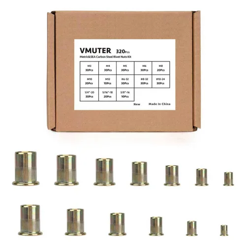 Vista 12 de 30 piezas tuercas de remache 3/8"-16, inserto roscado Nutsert de cabeza plana de acero inoxidable 304