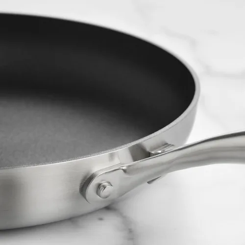 Vista 5 de Scanpan Sartén CX+ de 11 pulgadas con tapa de cristal, antiadherente Stratanium Plus, acero inoxidable de 5 capas