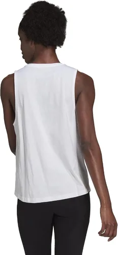 Vista 3 de adidas Essentials - Camiseta sin mangas con logotipo grande para mujer Negro-blanco