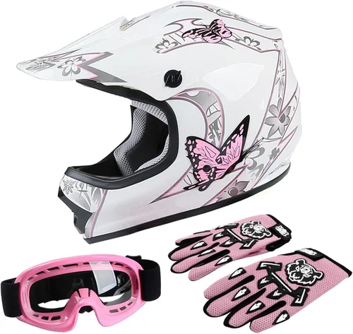 Vista 25 de TCT-MOTORPARTS DOT - Casco de motocross para niños y jóvenes, casco de cara completa para motocross, ATV, todoterreno, casco de cuatro ruedas