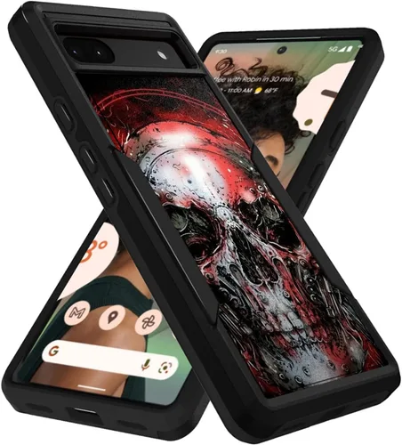 Vista 18 de CasesOnDeck Hybrid Case Compatible with Google Pixel 6A / Pixel 6A (2022) Case [Dual Tactical] Slim Shock Protecting Heavy Duty Cover (American Flag)