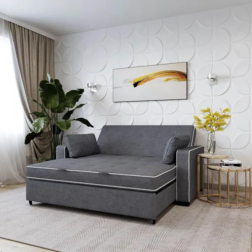 Vista 6 de Serta Ainsley Sofá Cama Convertible de 66.5", Tamaño Full, Dreamcoil Comfort, Tela Tejida Suave, Carbón