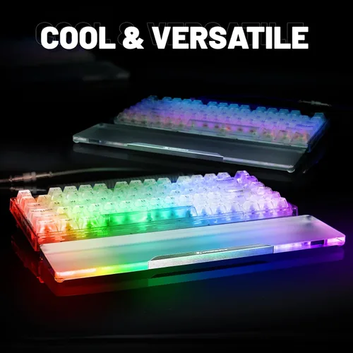 Vista 8 de Reposamuñecas acrílico para teclado profesional - Teclado compacto 60% - Teclados mecánicos Reposamanos ergonómico para teclado de computadora, base