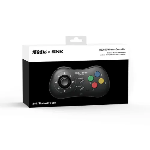 Vista 3 de 8Bitdo NEOGEO Wireless Controller for Windows, Android, and NEOGEO mini with Classic Click-Style Joystick - Officially Licensed by SNK