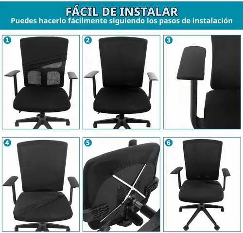 Vista 3 de Tatuo - 4 fundas para silla de computadora con funda para reposabrazos
